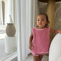 Bamba Knit Short - Red & Pink