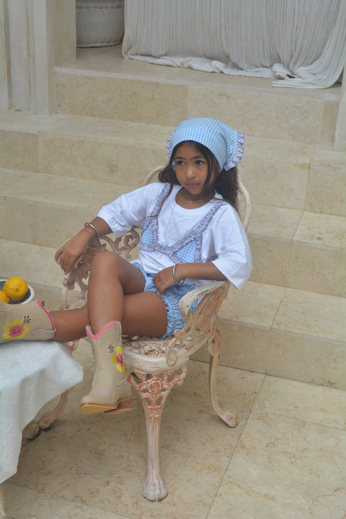 Dolly T-shirt -  Blue Gingham