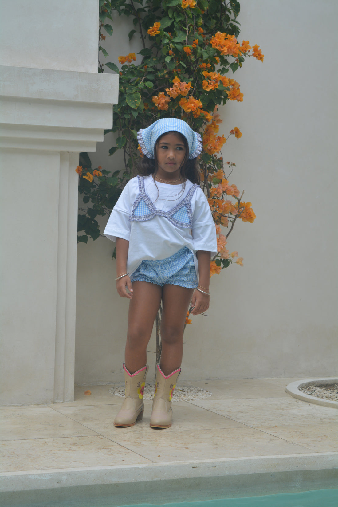 Dolly T-shirt -  Blue Gingham