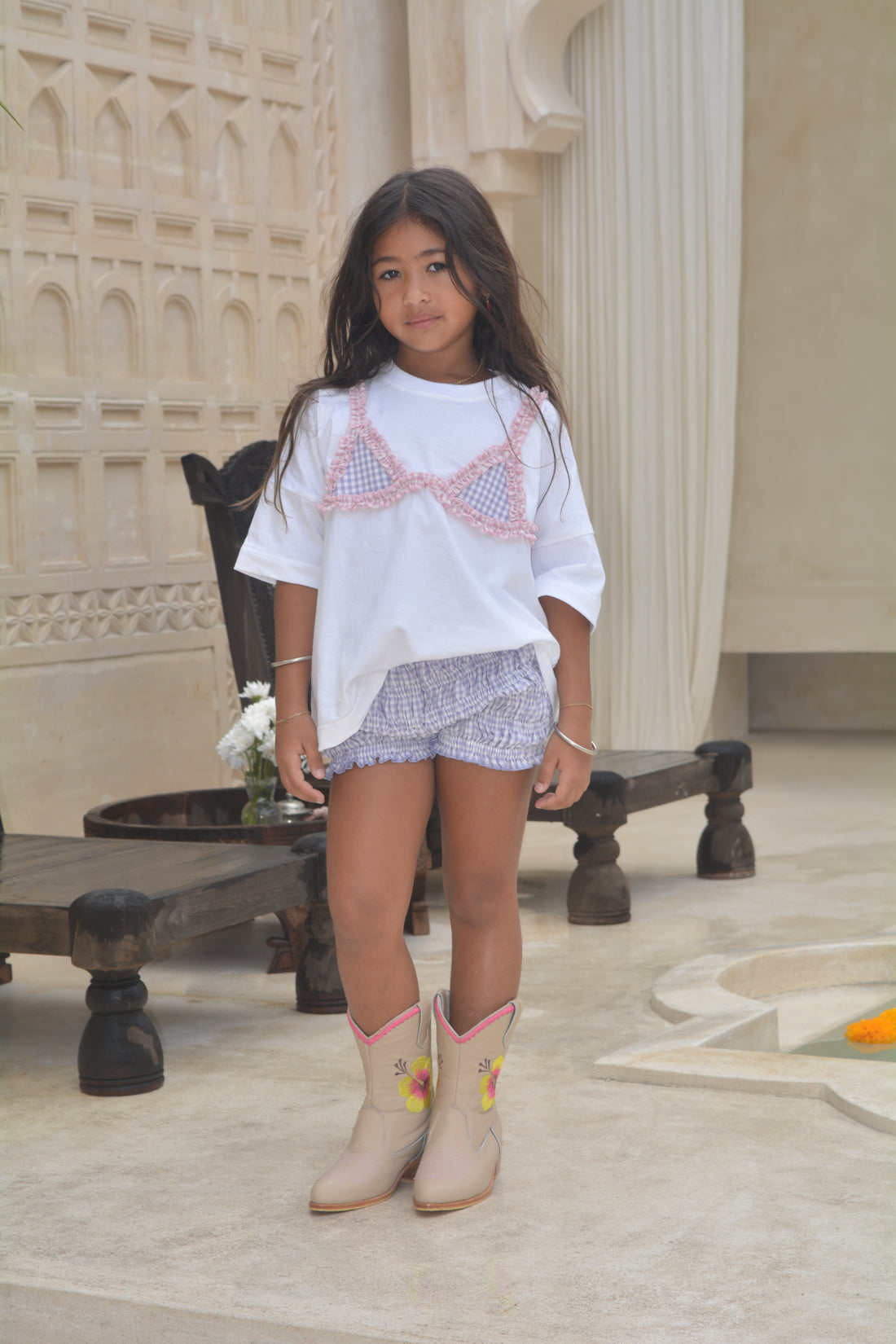 Dolly T-shirt -  Lilac Gingham