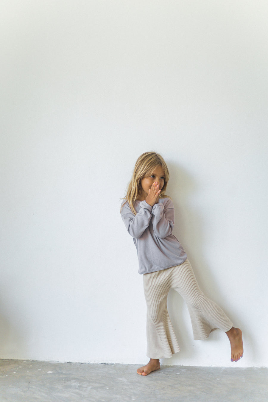 The Edie Knit Flares - Oat