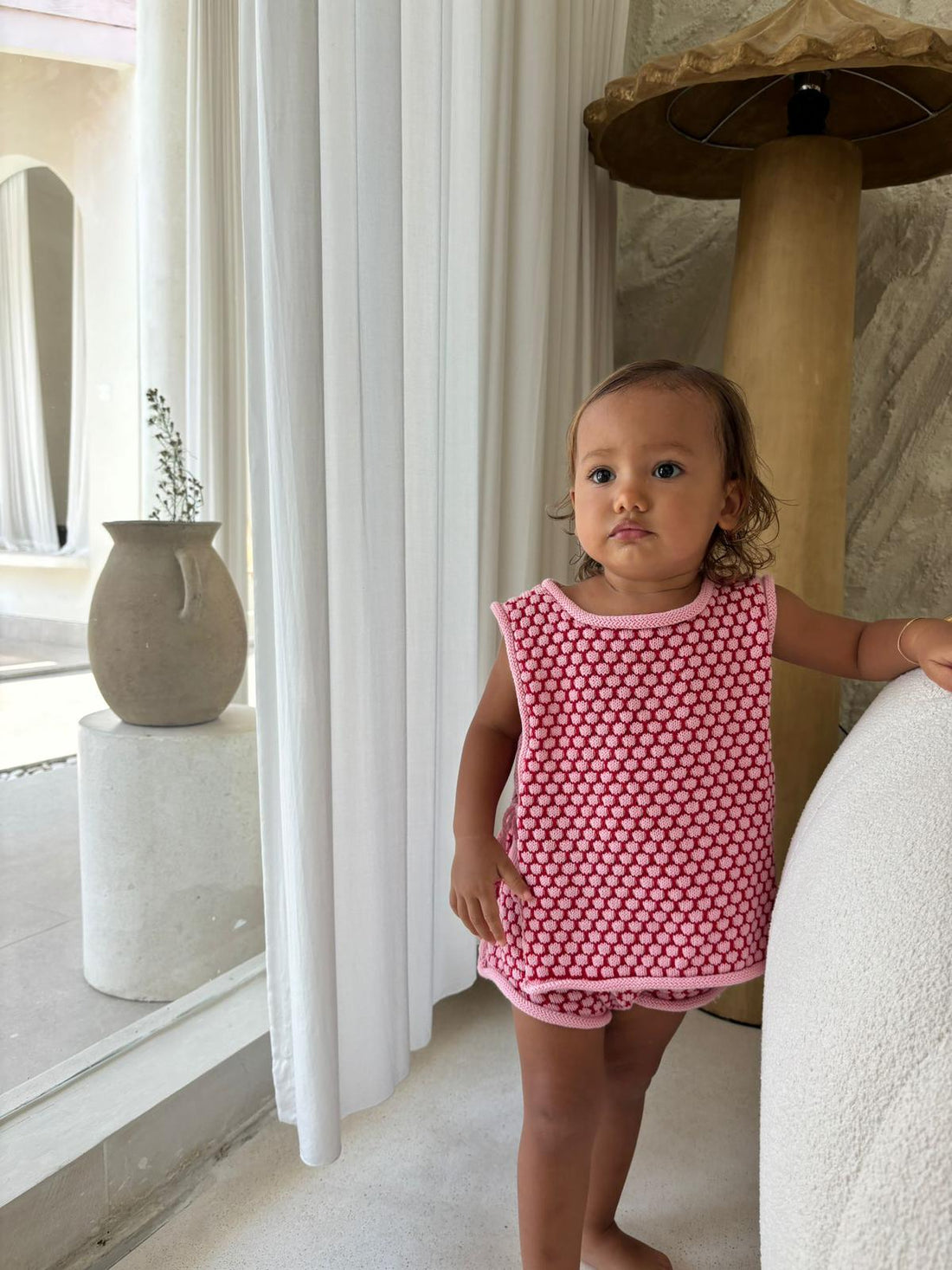 Bamba Knit Short  - Red & Pink   ( PRE ORDER END JUNE DISPATCH )