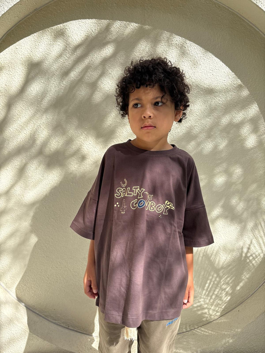 Salty Cowboy Tee - Chocolate