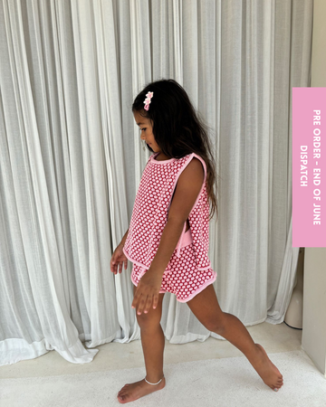 Bamba Knit Short  - Red & Pink   ( PRE ORDER END JUNE DISPATCH )
