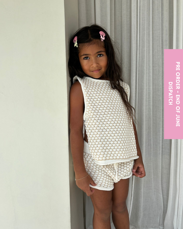 Bamba Knit Short  - Beige & Bone  ( PRE ORDER END JUNE DISPATCH )