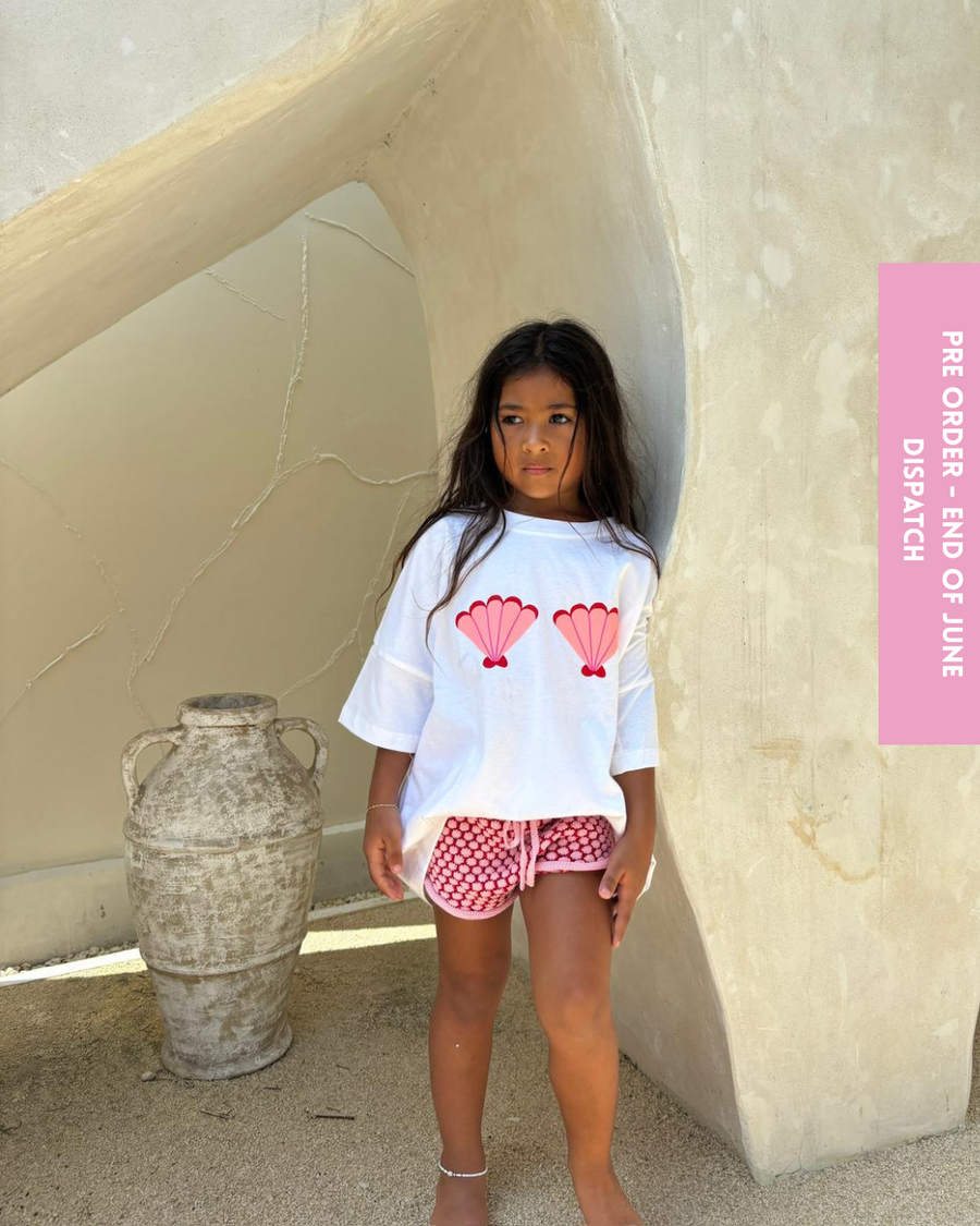 Mermaid Shell Tee - White ( PRE ORDER  END OF JUNE DISPATCH )
